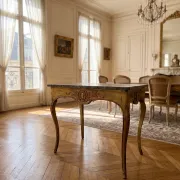 Console/table de milieu style Louis XV doré XIXè 