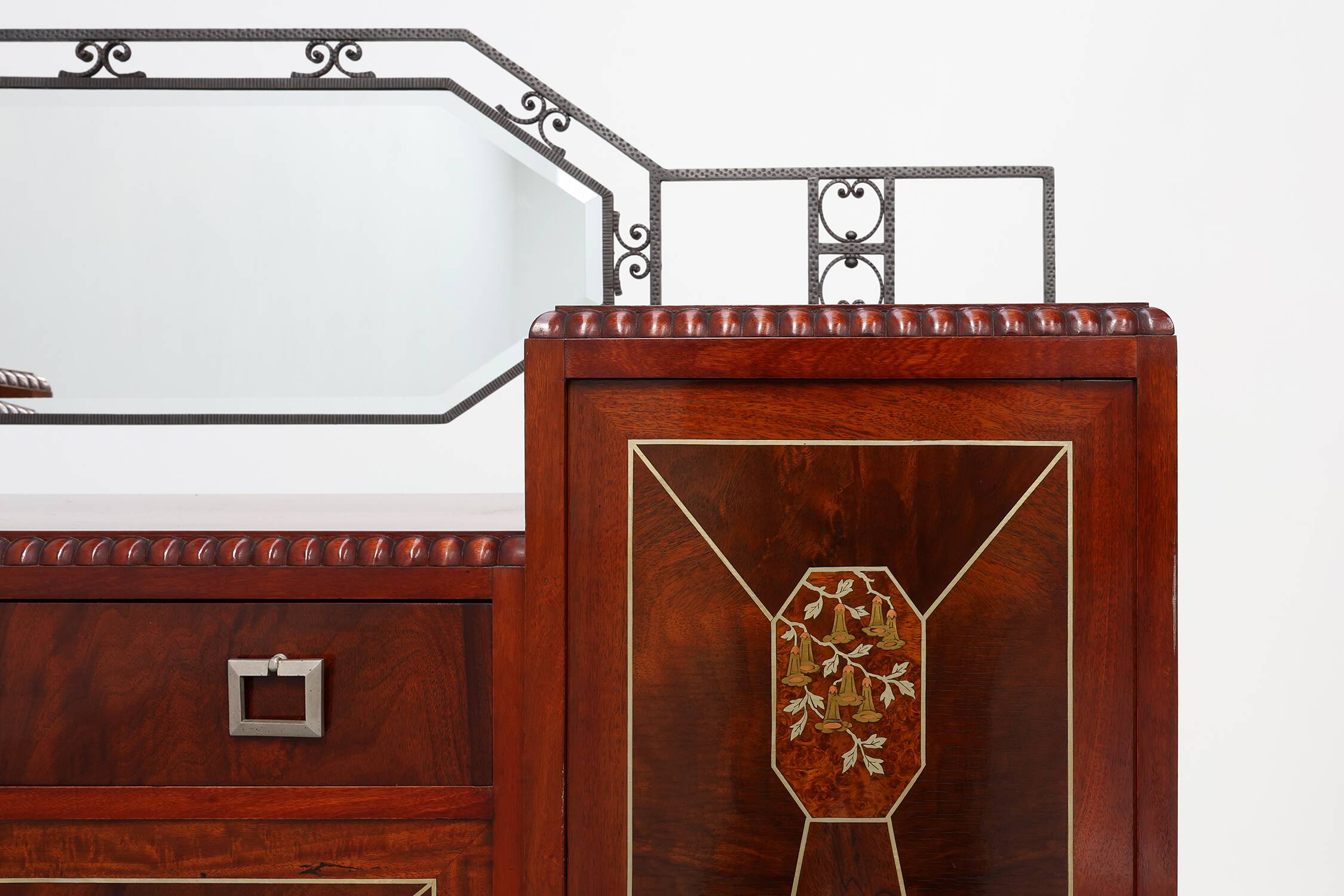 Cabinet en marqueterie Art Déco par De Coene, Belgique, vers 1925