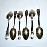 DEETJEN Lot of 6 silver-plated metal moka teaspoons Louis XV Rocaille no. 25