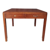 Table vintage en noyer 2 tiroirs