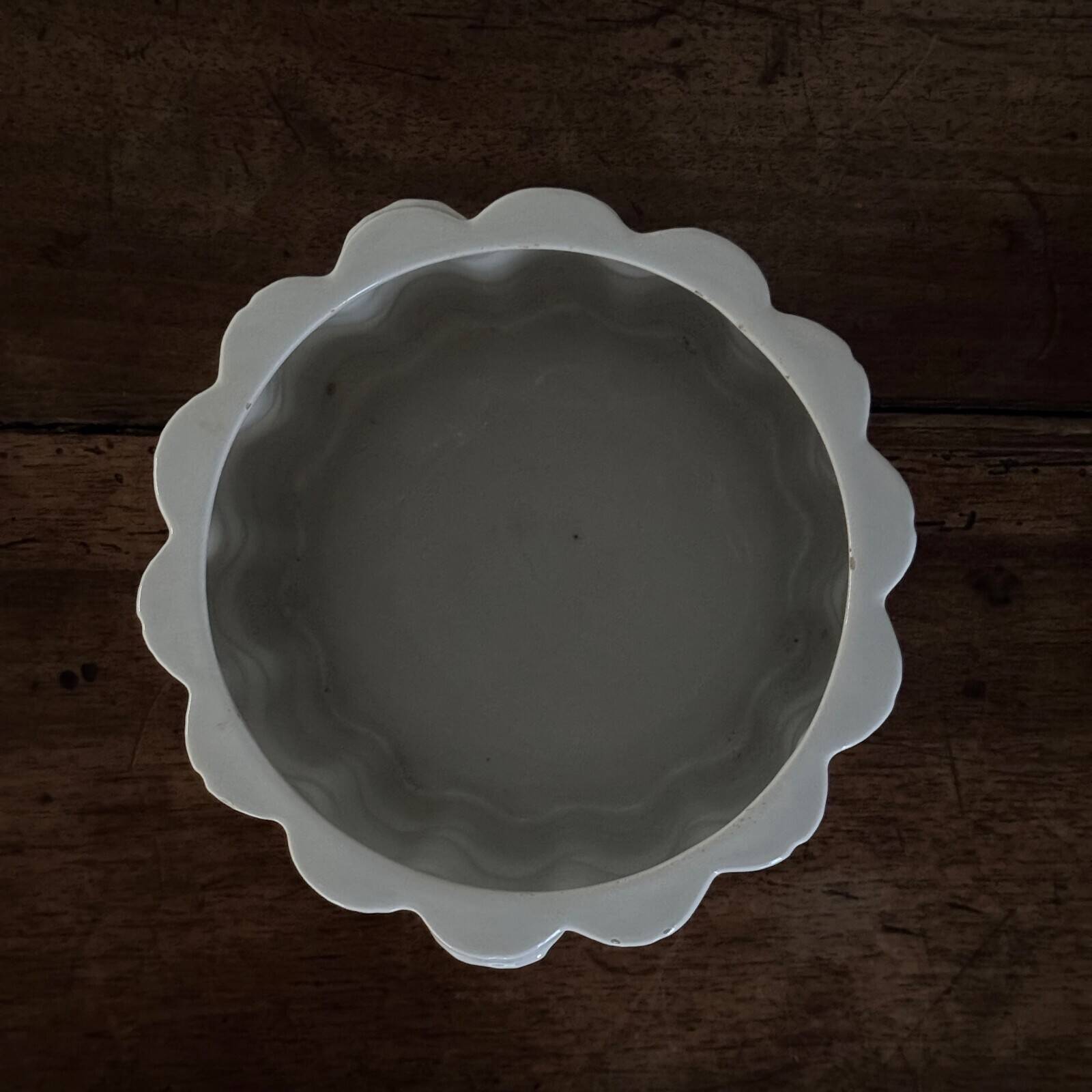 Cache-pot à décor de bambou en céramique blanche 1970 Portugal