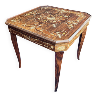Mid-Century Italian Marquetry Multi-Game Table in Walnut & Mahogany, c. 196