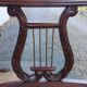 English desk and lyre chair, leather, extensions.