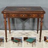 Table à système en marqueterie, style louis xvi – 2ème moitié xixe