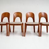 Set of 4 Niels Koefoed chairs cream, 1960s