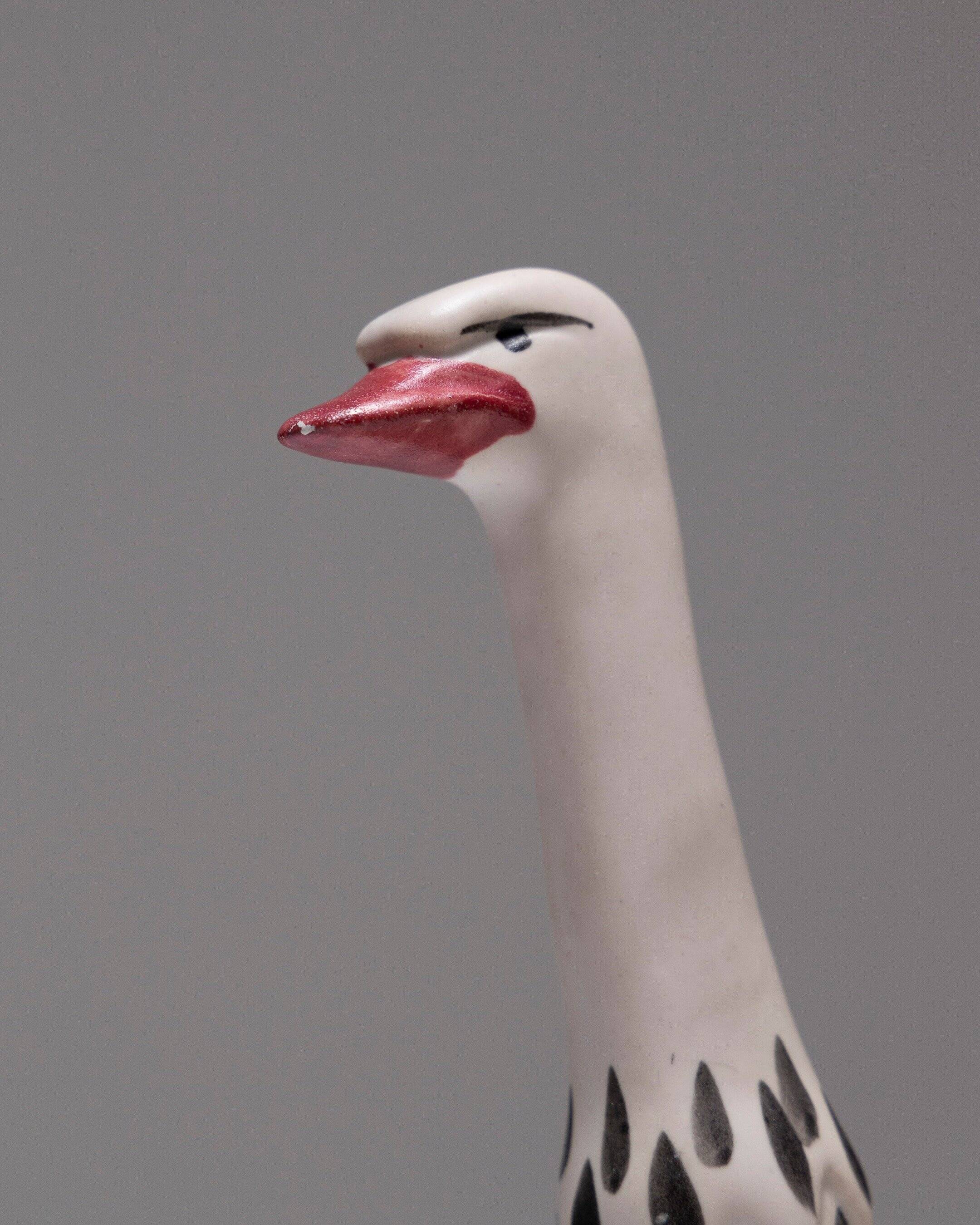 High ostrich earthenware mug, 1960s