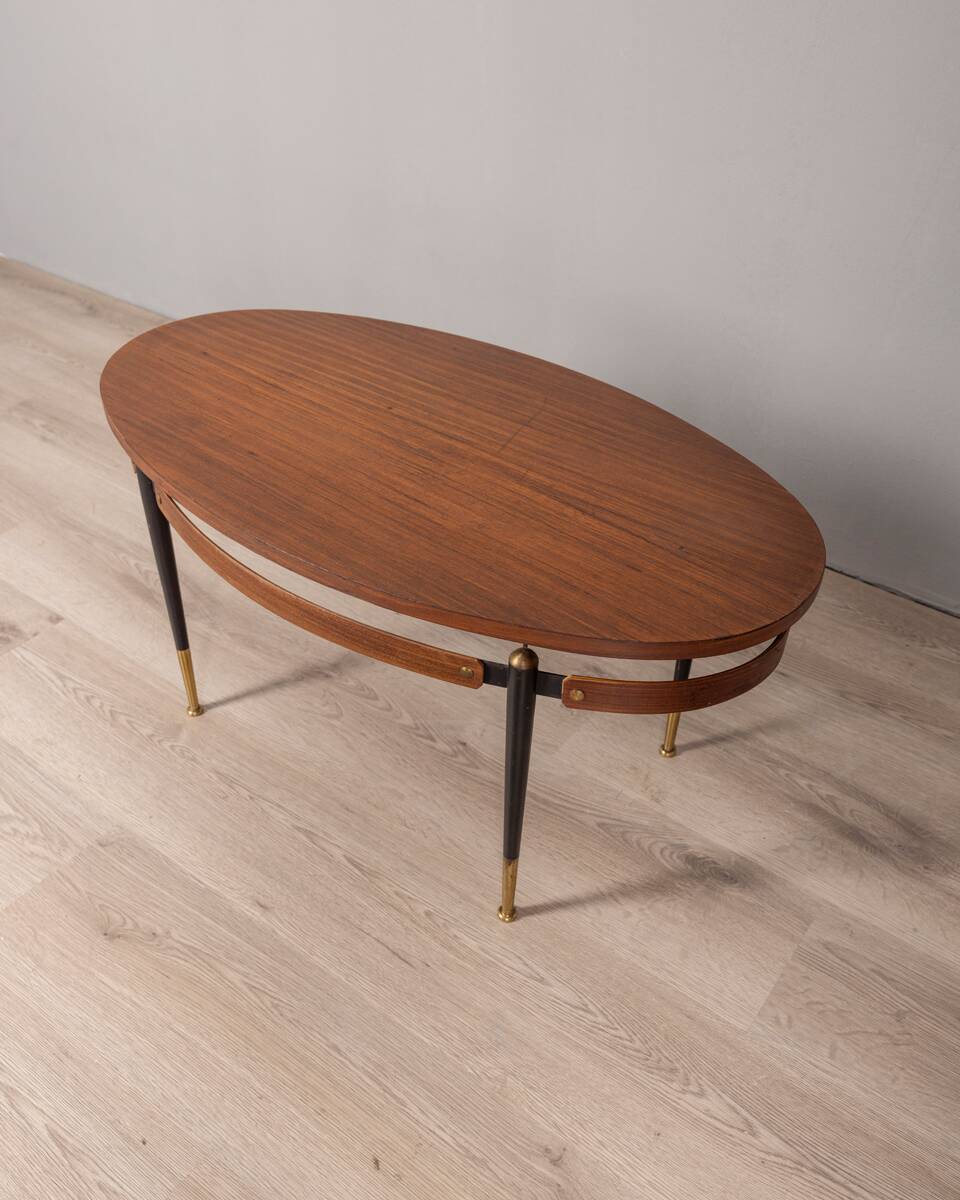 Table basse vintage en bois des années 60, design italien