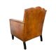 Fauteuil Moustache Français Antique – Fauteuil Club en Cuir Cognac – Début du 20ème siècle