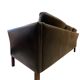 Black leather three-seater sofa