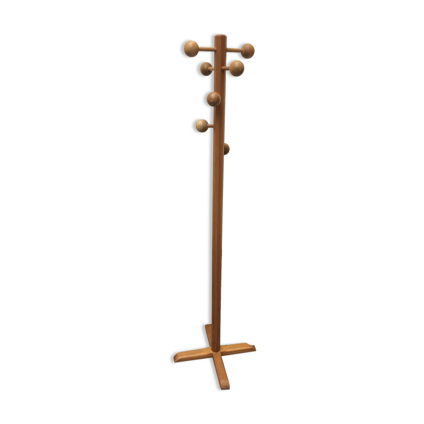 Vintage pine coat rack