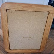 Miroir scandinave rectangulaire en pin. Années 70.