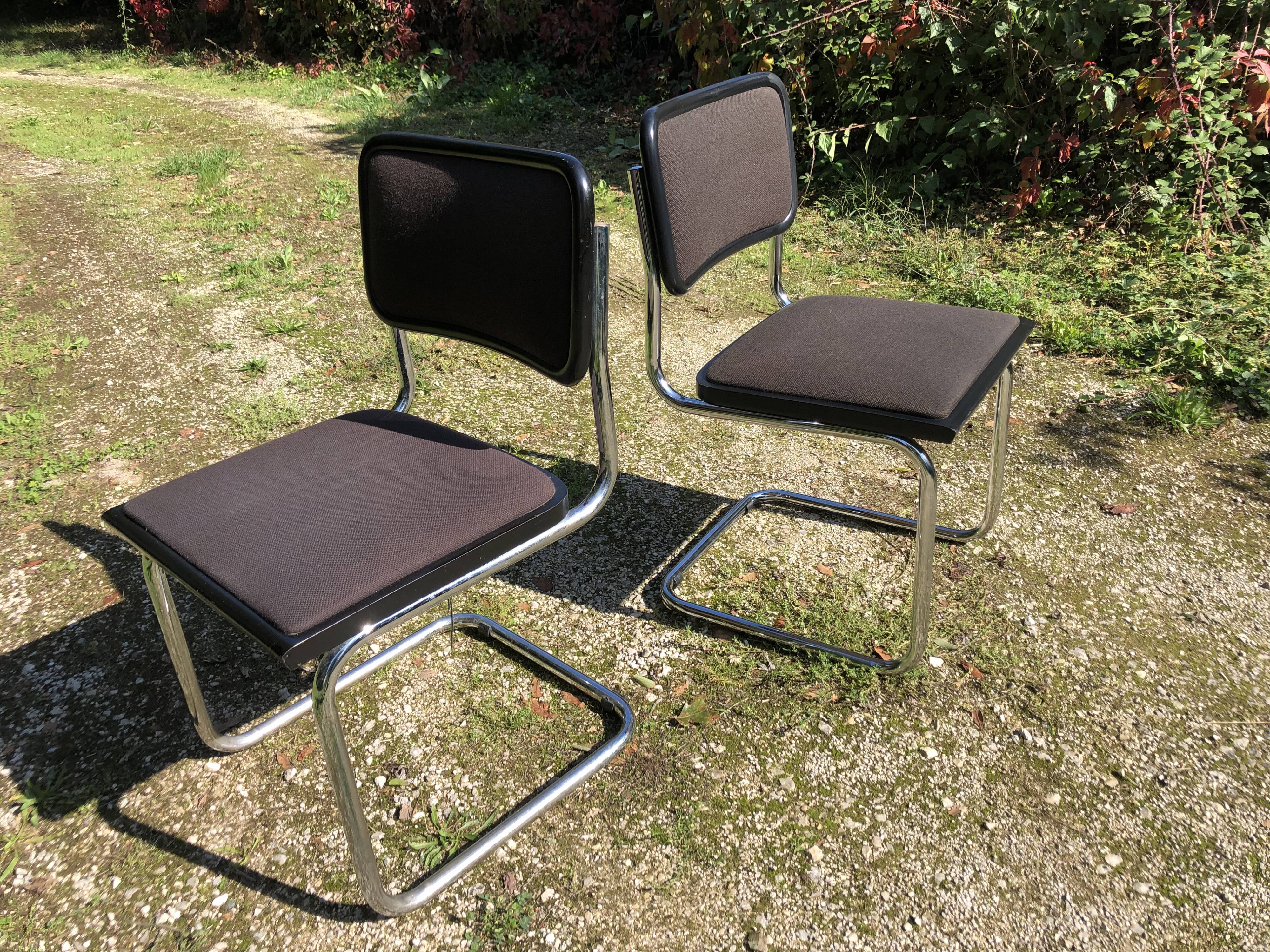 Pair of chairs Cesca B32 Marcel Breuer Italian reissues 90