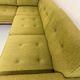 Ancien canapé d’angle modulable design scandinave en tissu vert 1960