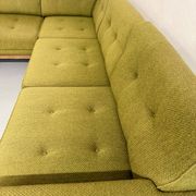 Vintage modular Scandinavian design green fabric corner sofa 1960s