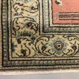 Distressed Turkish Rug 188x101 cm wool Vintage shabby Chic Runner Blue, Beige