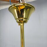 Art Deco Brass Pendant with Geometric Opaline Glass, Czechoslovakia 1930s