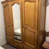 3-door, 3-drawer wardrobe in solid oak