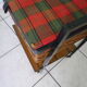 Vintage worker on wheels, rattan, fabric, skaÏ, metal with formica shelf