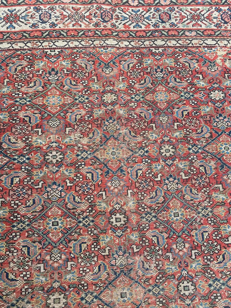 Large old Kurdish Persian carpet Malayer in length 200x490 cm