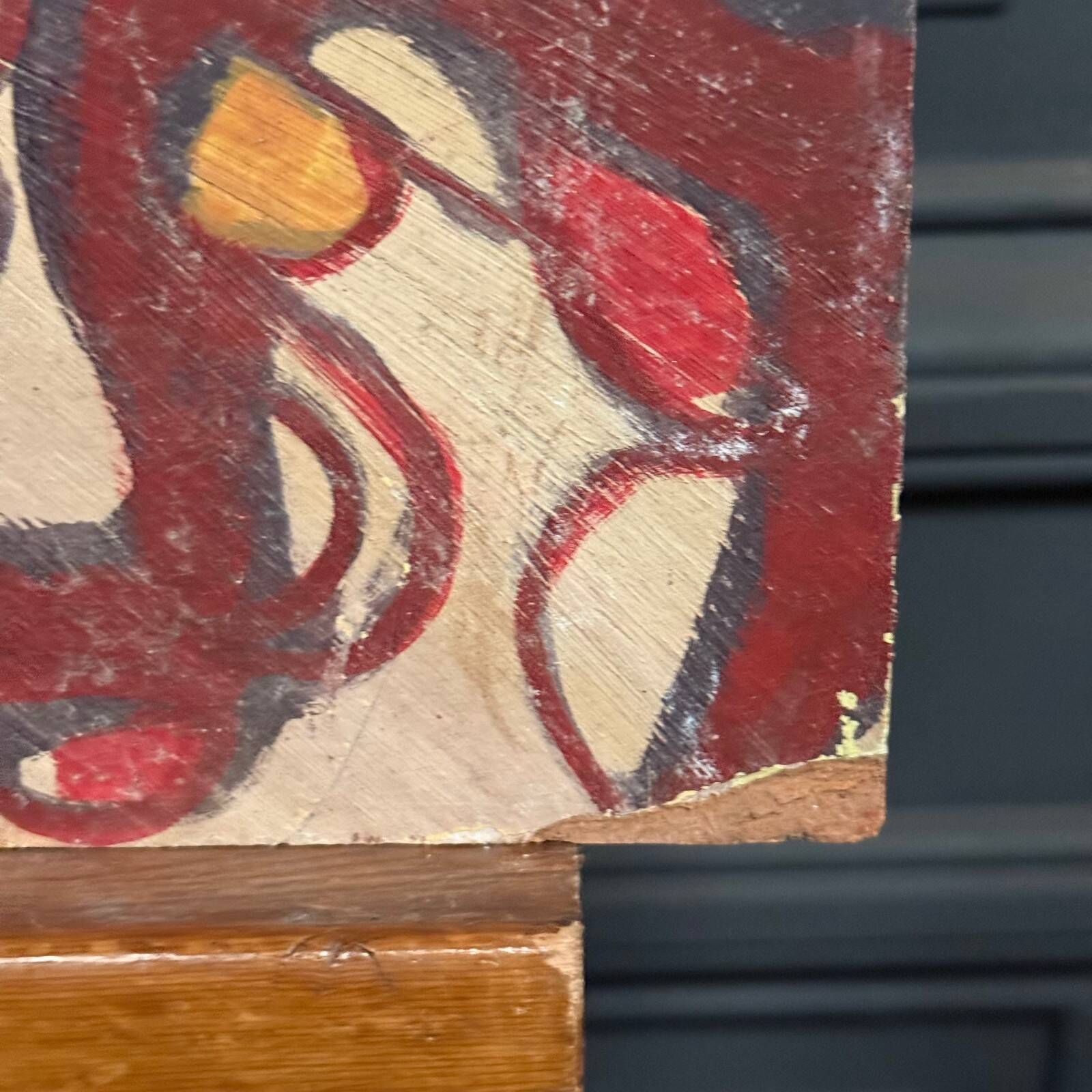 Oil on panel modern composition by François