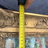 Very beautiful painting Landscape with reflections – M. de Moran 1996 with a 19th century frame