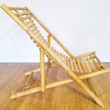 Vintage bamboo deckchair
