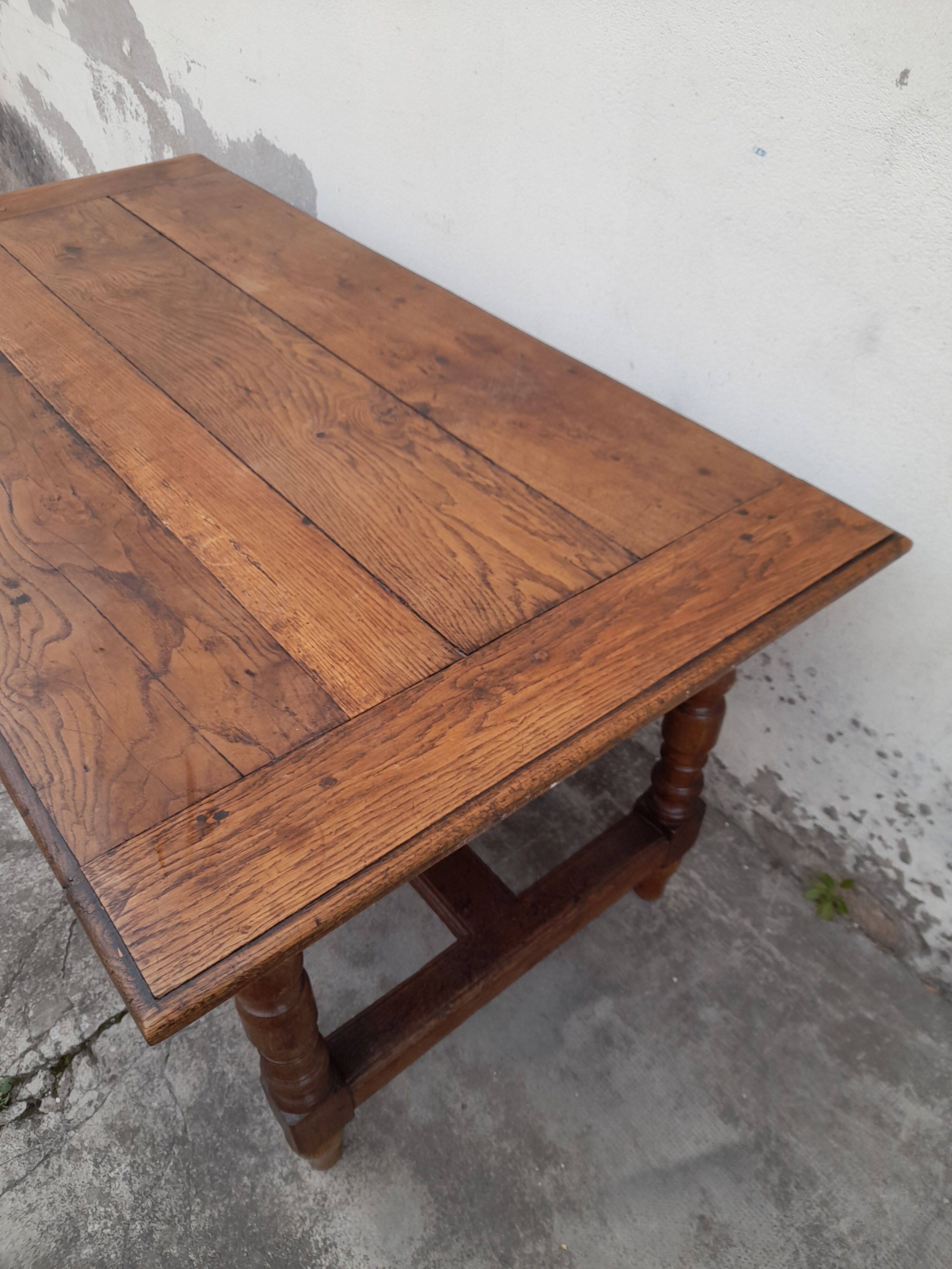 Rustic oak farmhouse table 19th -1m59