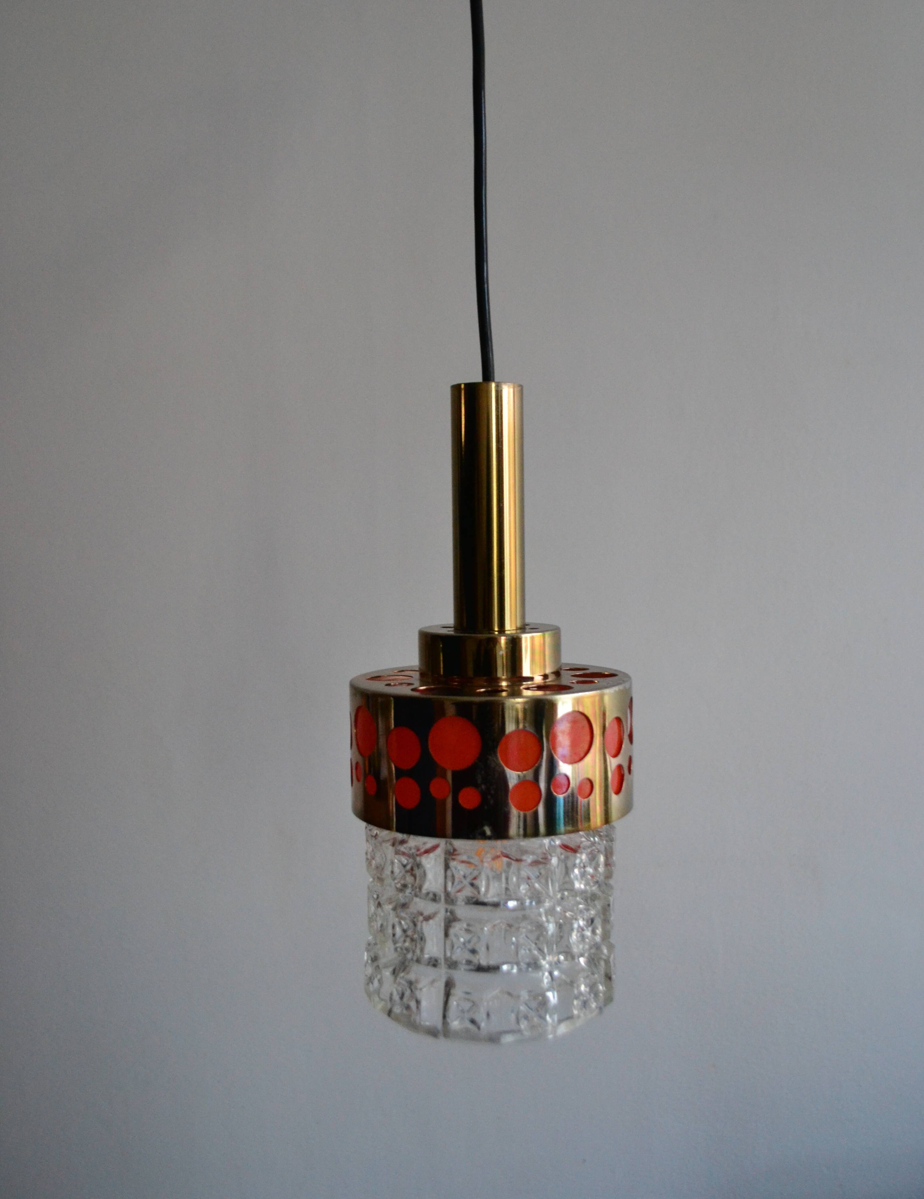 Suspension Raak gold orange 1970s pop