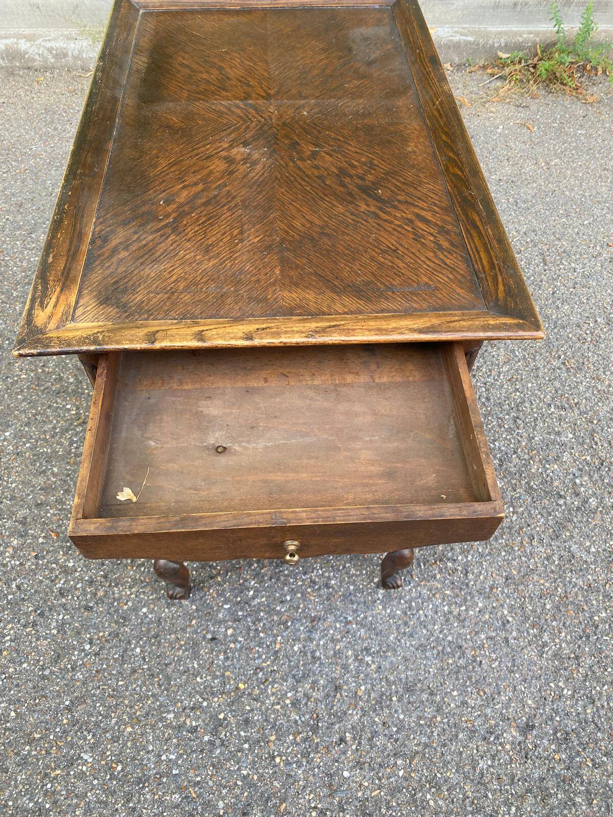 Louis XV side table with 2 drawers in solid wood from the 19th century