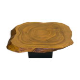 Table basse, plateau tronc d'arbre
