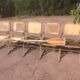 Série de 5 strapontins fauteuils de cinéma bois 1950