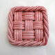Woven pair of bottle coasters, in pink Vallauris earthenware.