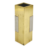 Art Deco geometric vase in gilded brass