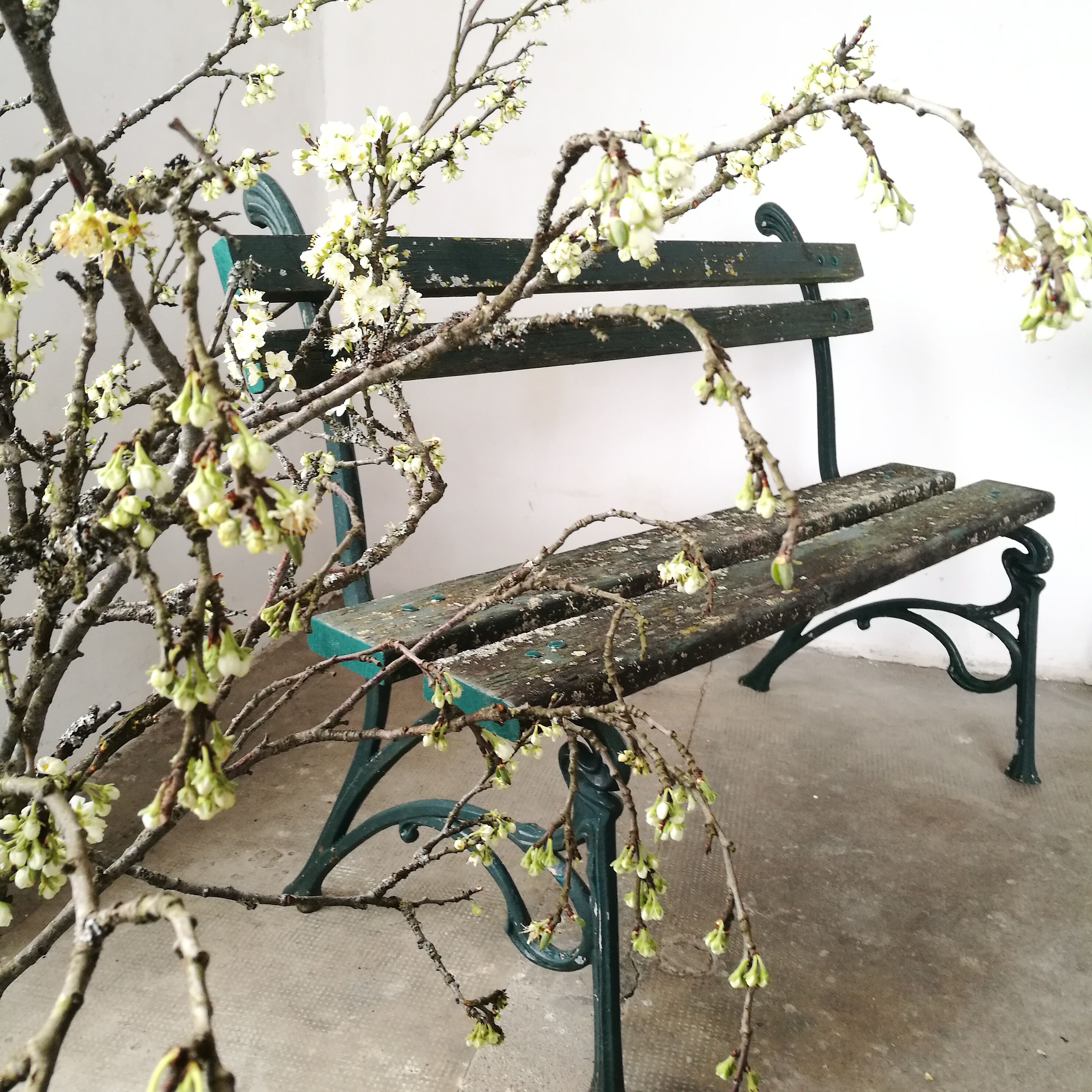 Garden bench foot cast iron art nouveau style