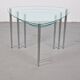 Triangular Nesting Tables in Glass and Metal, 1970s, Set of 3