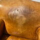 Fauteuil club cuir havane vintage