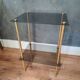 Smoked glass side table or pedestal table from the 70s