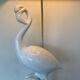 Very large flemish white ceramic lamp 50's italy 97cm with lampshade