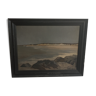 Huile sur toile paysage de bord de mer signée H Fraisse 1973