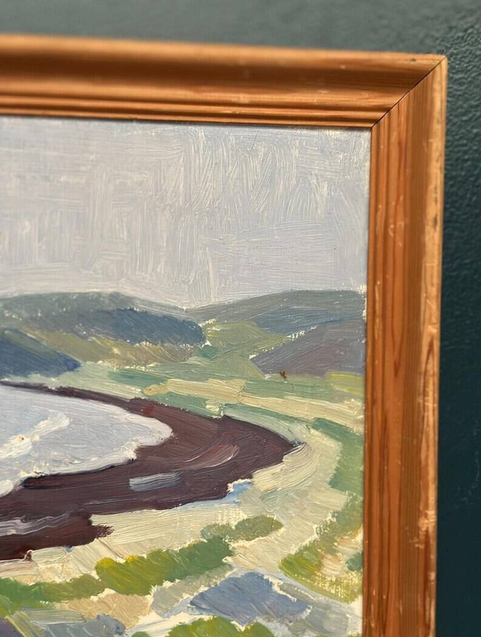 Original Swedish Oil on Panel – “Coastal Landscape” by Curt Rydell – Signed – Vintage & Framed – 33 × 40 cm (13" × 15.7")