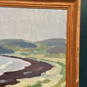 Original Swedish Oil on Panel – “Coastal Landscape” by Curt Rydell – Signed – Vintage & Framed – 33 × 40 cm (13" × 15.7")