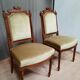 Paire de chaise en chêne et velour
