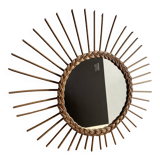 Vintage rattan sun mirror