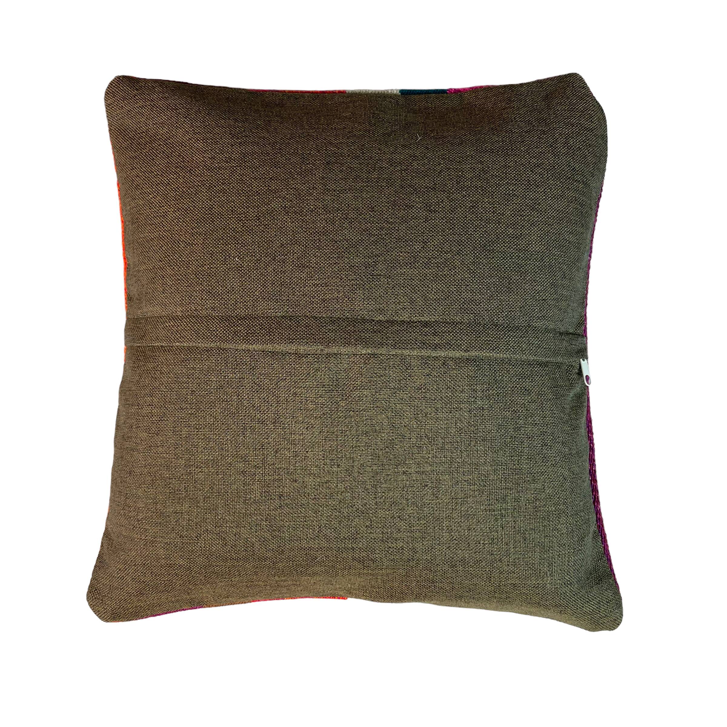 Vintage turkish kilim cushion cover , 40 x 40 cm