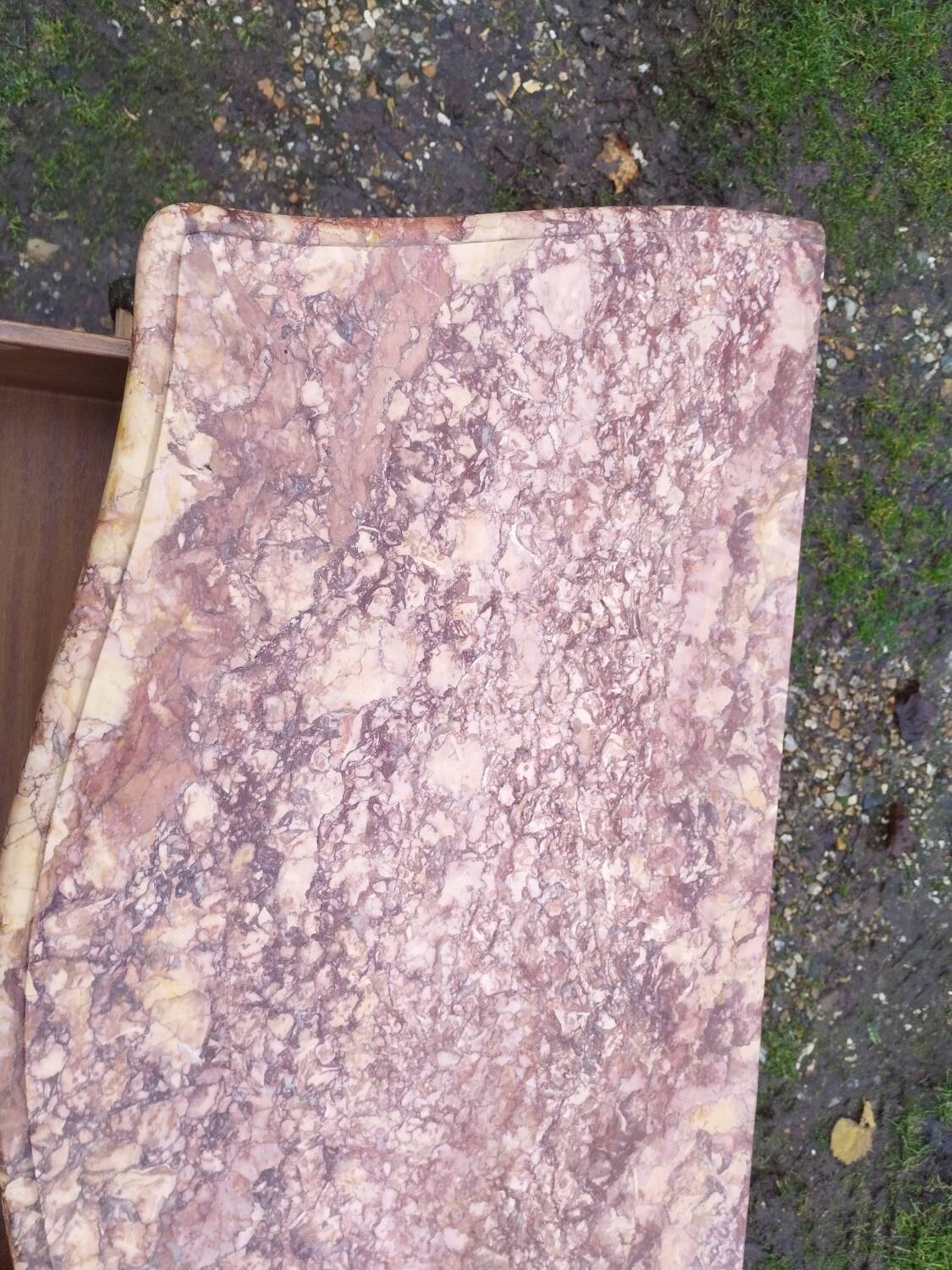 Commode ancienne en marqueterie style louis xv avec plateau marbre