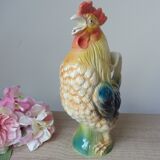 Vintage ceramic jug rooster – soft yellow and blue colours, vintage.