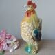 Vintage ceramic jug rooster – soft yellow and blue colours, vintage.