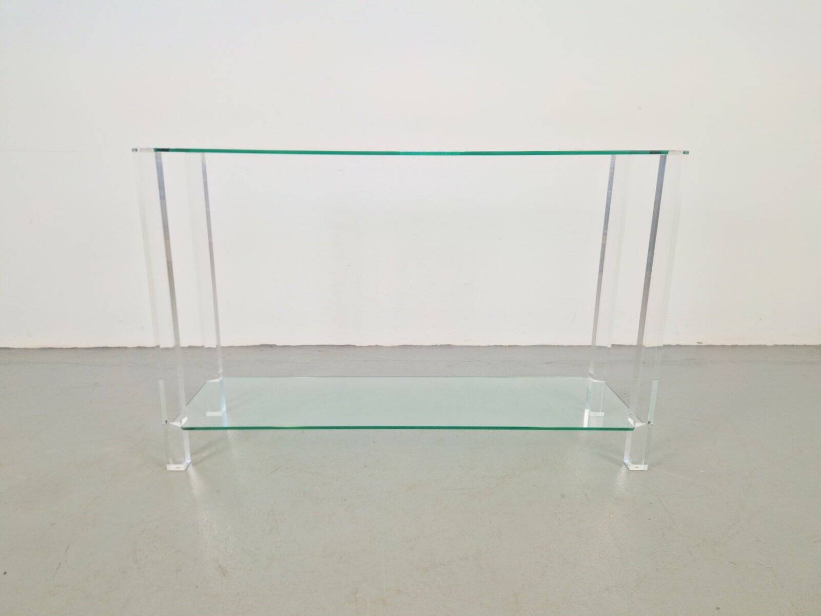 Table console en verre et acrylique The Hague de Bor Design, années 1990.