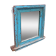 Vintage blue Indian mirror 92x92cm