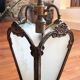 Lantern in smoked glass and brass